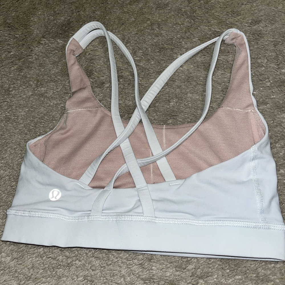 White Lululemon sports bra